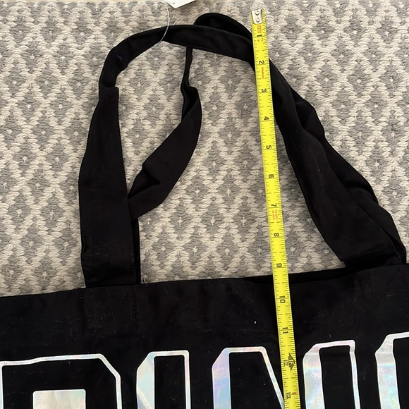 Pink Large Tote Bag Black and Silver Iridescent NWT - Picture 7 of 9